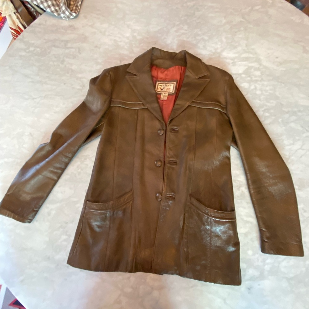 Brown Leather Jacket circa 1970s with incredible SHAFT vibe